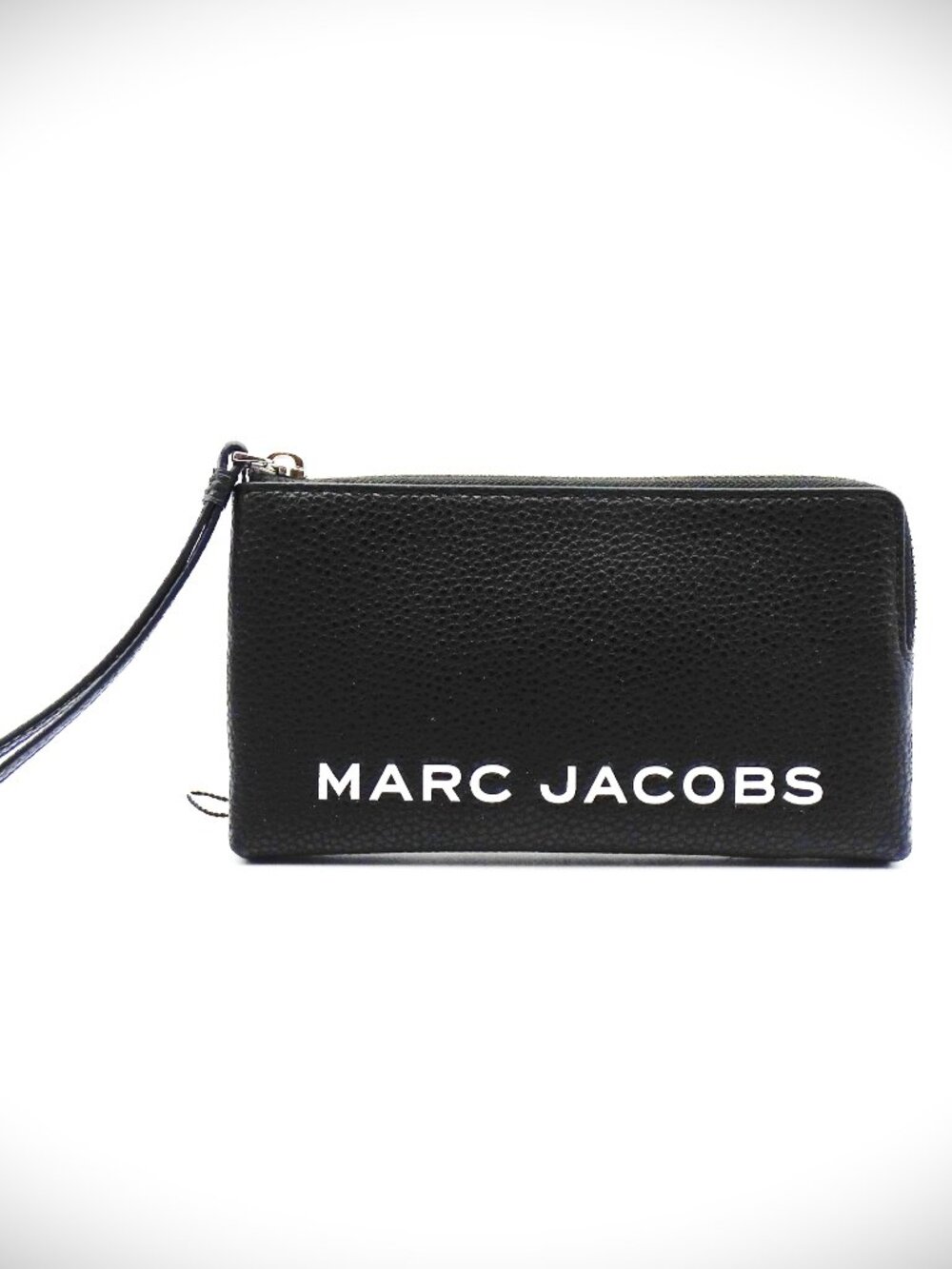 MARC JACOBS NWT Black Leather Zip Around Wristlet Card Case
